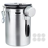 Mogzank Kaffee Dosen Luft Dichter 1,8 L Kaffee Bohnen BehhLter, Vorrats Dose mit Datums Anzeige, COO Ventil für Kaffee, Kaffee Bohnen, Zucker Usw