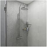 Duschrückwand MUSTER Farben Dekore Motive Dusche Wandverkleidung Wandfliesen Badezimmer Wandverkleidung Bad Duschwand Kunststoff Wandpaneele (180x100cm, Natural Marble Fine)