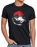 style3 Poke Death T-Shirt Herren Todesstern Star Ball Monster Videospiel, Größe:XL