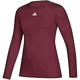 adidas Damen Creator Long Sleeve Top, Damen, Collegiate Burgund-Weiß, X-S