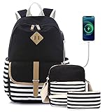 Schulrucksack Rucksack Mädchen Schultaschen Sets Schulranzen mit Lunch-Taschen Federmäppchen 3 Teile Set Freizeitrucksack Wasserdichter Daypacks für Kinder/Grundschüler/Schüler der Mittelstufe/T