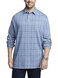 Van Heusen Herren Big and Tall Essential Long Sleeve Comfort Touch Polo Shirt Polohemd, Bel Air Blue Heather Fensterscheibe, Groß