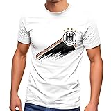 MoonWorks® Herren T-Shirt Deutschland Fußball EM-Shirt 2021 WM Fanshirt Deutschlandshirt Adler weiß S