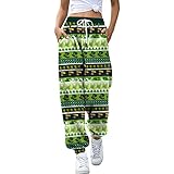 Jogginghose Damen Baumwolle Sporthose Damen Lang Sweatpants Lässige Lose Freizeithose Damen Lang für Gym Trainings Hose für Frauen lässige Beinweite, Rundumgummibund mit Kordeldurchzug Training