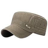 WENDAO Unisex Flatcap Army Cap Militär-Flat-Top Vintage Baseballcap Sport Sonnenhut Schiebermütze Plain Cadet Cap für Männer und Frauen verstellbare Baseballmü