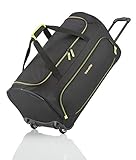 Gepäck Serie BASICS FRESH: Weichgepäck Reisetasche mit Rollen von travelite im sportlichen Design, 2-Rad Trolley Reisetasche Größe L, 096277-01, 71 cm, 89 Liter, Schw