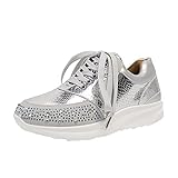 Eaylis Damen Freizeitschuhe Atmungsaktive Schnürkeile Outdoor Freizeit Sneakers, Mode Turnschuhe Sportschuhe Sneaker Straßenlaufschuhe Leichtgewichts Atmungsaktiv Walkingschuhe Outdoor L
