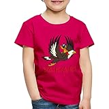 Spreadshirt Yakari Indianer Fliegt Auf Großer Adler Kinder Premium T-Shirt, 110-116, Dunkles Pink