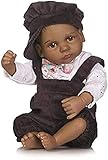 XQMY Reborn Baby Doll realistische Babypuppen Rebirth Doll Mini 10 Zoll 26 cm Schwarz Lebendig Reborn Babypuppen Silikon Ganzkörper Afroamerikaner Jung