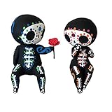 HeiHeiDa Sugar Skull Couple Figur, Lovely Crafts Resin Sugar Skull Couple Statue Dekoration, Indoor Tabletop Ornamente Dek