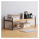 TBUDAR Bücherregal Kleiner einfacher Eisen-Kunst-Desktop-Bücherregal-Desktop-Organizer-Regal-Büro-Speicherregal-Display-Regal for Bürobedarf Standregal (Color : Black-a, Size : 30x20x18cm)