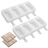 AIXMEET Eisformen, Wiederverwendbar Popsicle Formen Set, BPA Freie, Popsicle Formen für Kinder und Erwachsene mit 100 EIS-Sticks(2 Sets)