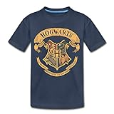 Spreadshirt Harry Potter Hogwarts Wappen Kinder Premium T-Shirt, 134-140, Navy