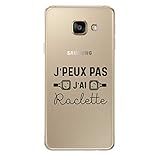 Zokko Schutzhülle für Galaxy A5 2016, J'peux Pas J'Ai Raclette – weich, transparent, Schwarze T