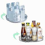 Drehbarer Gewürzregal für Küchenschrank, Aufbewahrungstablett für Obst, Snacks, Salat - Veranstalter für Schrank, Speisekammer, Badezimmer, Tisch, Kosmetik, Schönheitsproduk