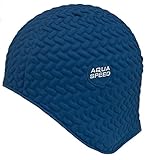 Aqua Speed Badehaube Damen | Badekappe Lange Haare | Schwimmmütze Frauen Mädchen | Schwimmhaube | Schwimmkappe warm | Swimming Cap Long Hair Women | Latex | 10 Navy | Bombastic Tic-T