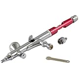 Agora-Tec® AT- Airbrush Pistole Kit AT-ADA-03-red'Double Action' mit 0,2mm Düse und N