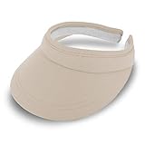 fiebig Visor | Schattenspender für das Gesicht | Clipvisor in One Size | In vielen Farben aus 100% Baumwolle | Sommerkappe mit Frotteeband Innenfutter |  Sonnenschutz Schirmcap (beige)