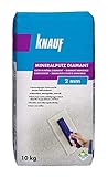 Knauf Mineralputz Diamant 2,0-mm Körnung – mineralischer Dekor-Putz, als Decken-, Wand-Belag oder Außen-Putz, kratzfest und witterungsbeständig, Weiß, 10-kg