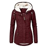 Mantel Damen Winter Herbst Elegant Kurz Schwarz Übergangsjacke Winterjacke Wintermantal Damenmantel Plüschjacke Fleecejacke Fleecemantel Plüschmantel Steppjacke Kapuzenjacke Damenjacke Jack