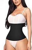 Gotoly Damen Unterbrust Korsett Bauchweg Waist Trainer Elastisch Postpartum Gürtel Postpartale Unterstützung Taillenmieder Bauch Taille Body Shaper (Schwarz, M)