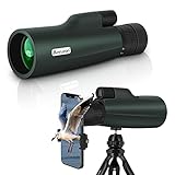 Anruzon 10-30x50 HD Monokular Teleskop, Hochleistungs Vergrößerungs Monokular mit Smartphone Halter, drehbarem Stativ, BAK4-Prisma und FMC für Wildtiere, Konzerte, Camping, L