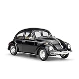 MHDTN Auto-Spielzeug-Kit Aus Metalldruckguss Maßstab 1:24 Hohe Nachahmung Legierung Modellauto Für Volkswagen Beetle Metallauto Spielzeug Diecast Car Wunderbares Geschenk (Farbe : Schwarz)