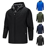 Herren Übergangsjacke-wasserdicht Leicht-Outdoorjacke Regenjacke: Herrenjacke Jacke mit Kapuze Softshelljacke Winddicht Sommer Frühling Dünn Fahrrad Regenjacken Windjacke Funktionsjacke Windbreak