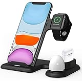 CXPL Ladegerät, 3-in-1, kabelloses Ladegerät, Ladestation für Apple Watch-Serie/iPhone/Samsung Galaxy/Airp