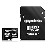 Amazon Basics - microSDXC-Speicherkarte, 128 GB, mit großem Adapter, A2, U3, lesegeschwindigkeit von bis zu 100 Mbit/