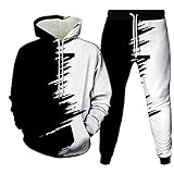 EMPERSTAR Herren Kapuzenpullover Langarm Herren Und Damen 3D Druck Casual Sport Pullover Pullover Hosen Set XL