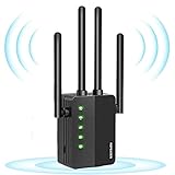 WLAN Verstärker WLAN Repeater 1200 WiFi Repeater,WLAN Verstarker kompatibel zu Allen WLAN Geräten Dual-WLAN, 5GHz / 867 Mbit/s und 2.4 GHz / 300 Mbit/s, AP Modus，2 x LAN Port, 4 Ex