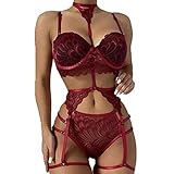 Damen-Unterwäsche, mehrfarbiges Nachthemd mit Drei-Punkt-Pyjama, Rot 1, 36