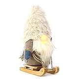Weihnachtswichtel Plüsch Dekor, Schlitten Weihnachtsbaum Hut Zwerge Plüsch Dekor Handgemachte Elf Zwerg Ornamente Schwedische Nisse Tomte Home Dekoration (Braun)