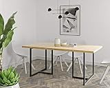 KLUDO.PL Klassisch, großer Esstisch HOLM. Robust und langlebig. Holzeiche - verschiedene Sorten Minimalistische Stil. Einfache Tischform. Kein Zusammenbau hergestellt in Polen (120cm x 80cm)