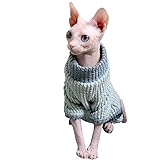 FLAdorepet Sphynx Haarloser Katzen-Overall mit Hemden, Pullover, Winter, warm, Fleece, für Katzen und Hunde, Größe L, B