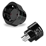 Incutex 2X USA Reiseadapter US Reisestecker EU USA Adapter travel Plug usa Typ B Steckdosenadapter USA Kanada, schw