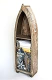 DanDiBo Regal Boot in Bootsform aus Holz Antik 7309 Maritim Bootsregal Badregal Badschrank B