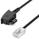 deleyCON 6m Routerkabel TAE-F auf RJ45 (8P2C) Anschlusskabel Kompatibel mit DSL ADSL VDSL Fritzbox Internet Router an Telefondose TAE