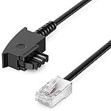 deleyCON 6m Routerkabel TAE-F auf RJ45 (8P2C) Anschlusskabel Kompatibel mit DSL ADSL VDSL Fritzbox Internet Router an Telefondose TAE