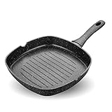 Stielkasserolle Maifan Steinpfanne, 28 cm Bratpfanne Steak Bratpfanne Haushalt Gestreifte Pfanne Antihaft Pfanne Kü