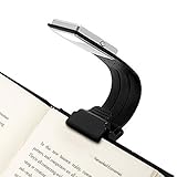 Leselampe Buch Klemme Led Buchlampe mit Zwei Clip und Stufenlos Dimmbar Helligkeit Tragbare und Flexibel, Arbeitsplatzleuchten für Amazon Kindle/eBook Reader/Buch/ip