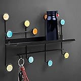 Kreative Schmiedeeisen Rack Garderobe Wandregal Industrial Vintage Schmiedeeisen Hakenleiste Eisen Wandgarderobe 35*23cm Schw