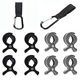 8 Kinderwagen Klammer + 2 Universal Haken Clips für Einkaufstasche ，Kinderwagenhaken und Einkaufsclip，Babygeschenk