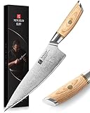 XINZUO 21.2cm Kochmesser Verbundstahl 10Cr15CoMoV, Profi Chefmesser Edelstahl Küchenmesser 3 Schichten Verbundstahl Gyuto Messer Scharfe Klinge -Japanischen Stil Pakkaholz G