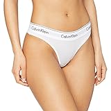 Calvin Klein Damen MODERN COTTON - THONG String, Weiß (White 100), S