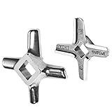 WolfCut INOX Kreuzmesser Eversharp -kompatibel mit Allen gängigen Fleischwölfen Größe 8 – z.B.: Bosch MFW68660, MFW67440 - Jupiter 885250, 885500, Kenwood A950