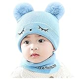 MayJuly Unisex Baby Mütze Süßer Bär,Winter Gesicht Wickeln Winddicht Beanie Hüte Cartoon Gestrickte Mützen Unisex Baby