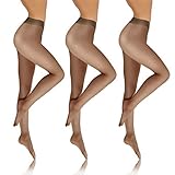sesto senso Strumpfhosen Damen Transparent 1er 3er Pack Den 8 Glatte Feinstrumpfhose 3 Schwarz 3pack