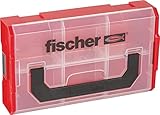 fischer FIXtainer, Sortierbox für Kleinteile, universelle Aufbewahrungs-Box für Dübel, Schrauben & Muttern, stapelbare Werkzeugkiste mit Tragegriff & Klicksystem, Dübelbox, R